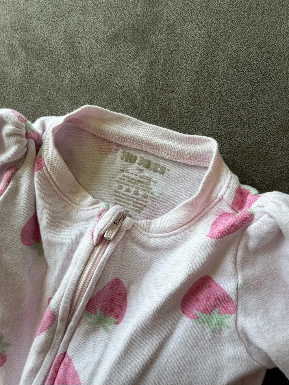 Huggies Pink Strawberry-Print Baby One-Piece Footed Pajama
